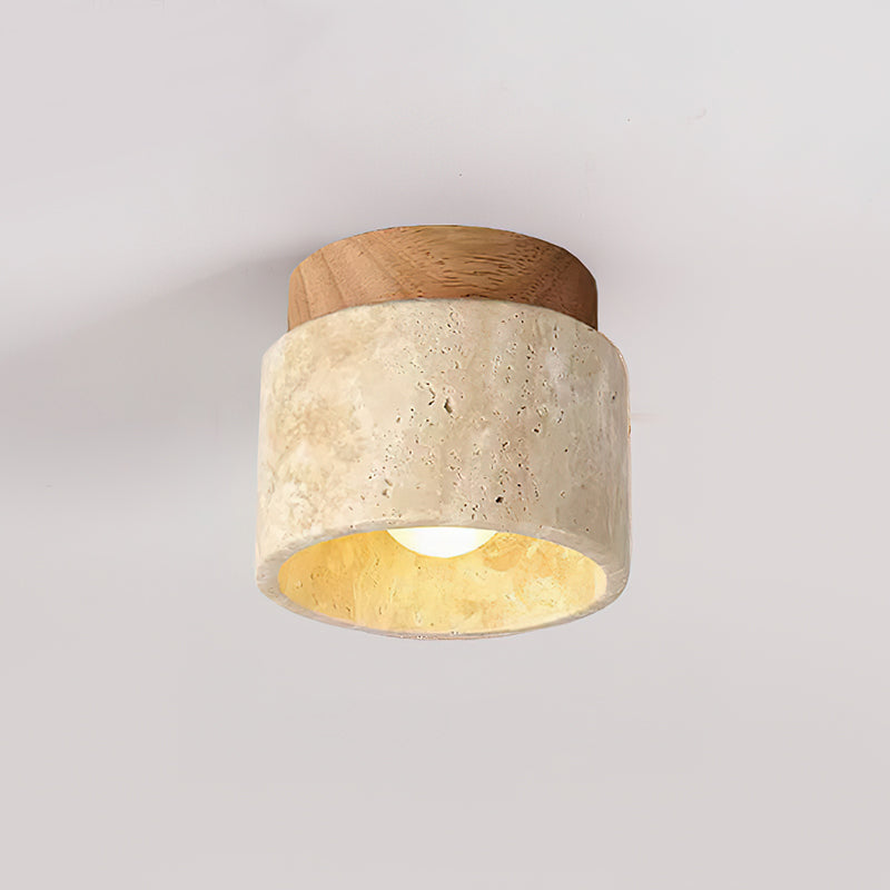 Ritta Sqaure&Round Ceiling Light  Black& Yellow Travertine | Fioriscas