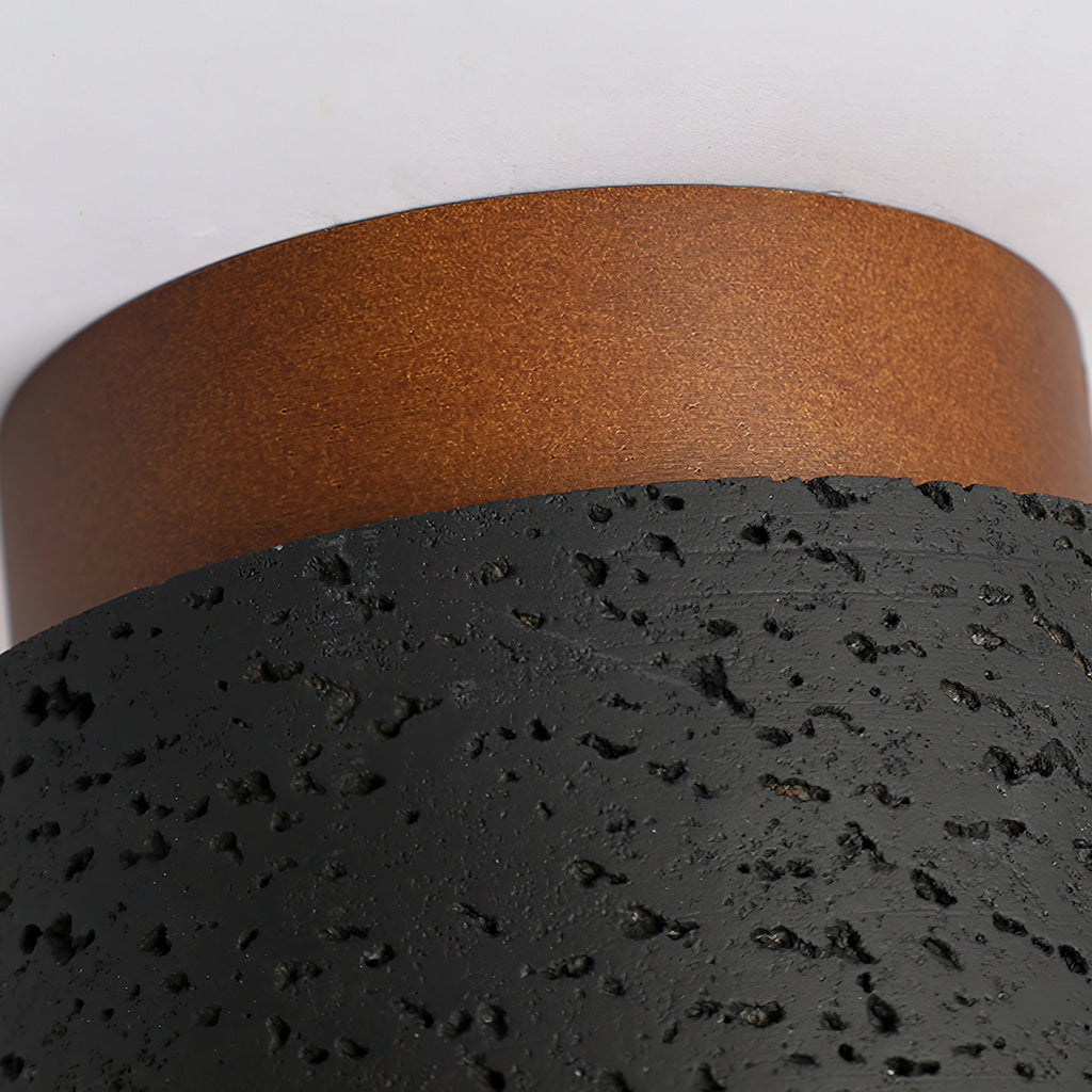 Ritta Sqaure&Round Ceiling Light  Black& Yellow Travertine | Fioriscas