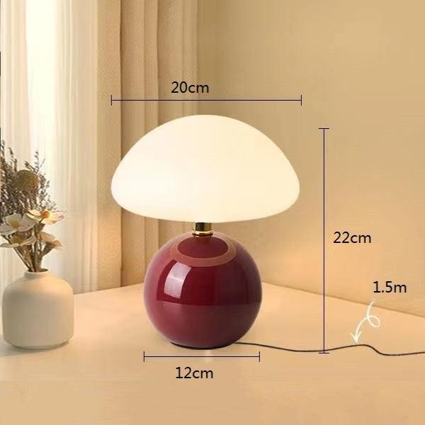 Calvryn Ceramic Mushroom Table Lamp With Bauhaus-Inspired Curves