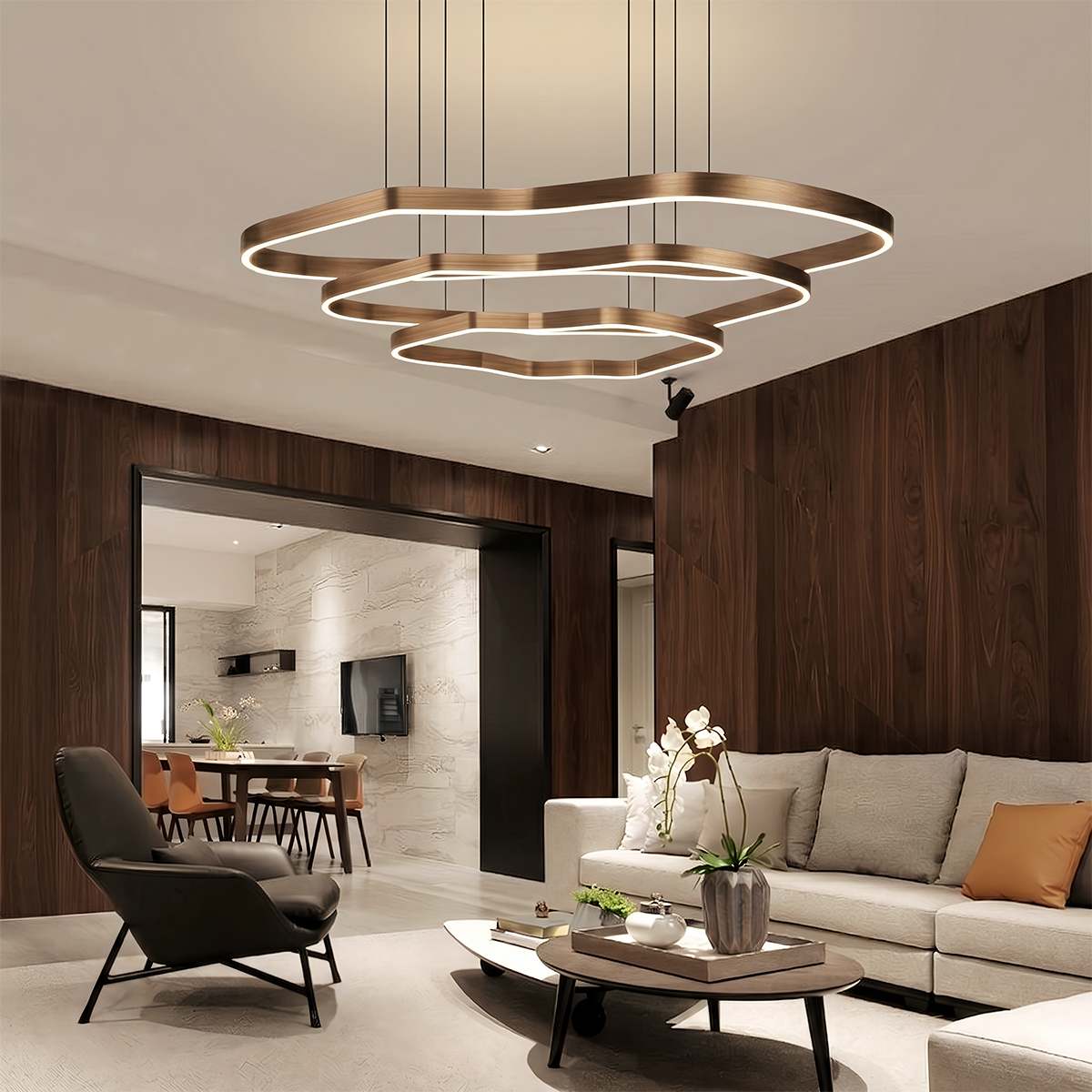 Nova Ring LED Chandelier With Acrylic Diffuser For Modern Ambiance
