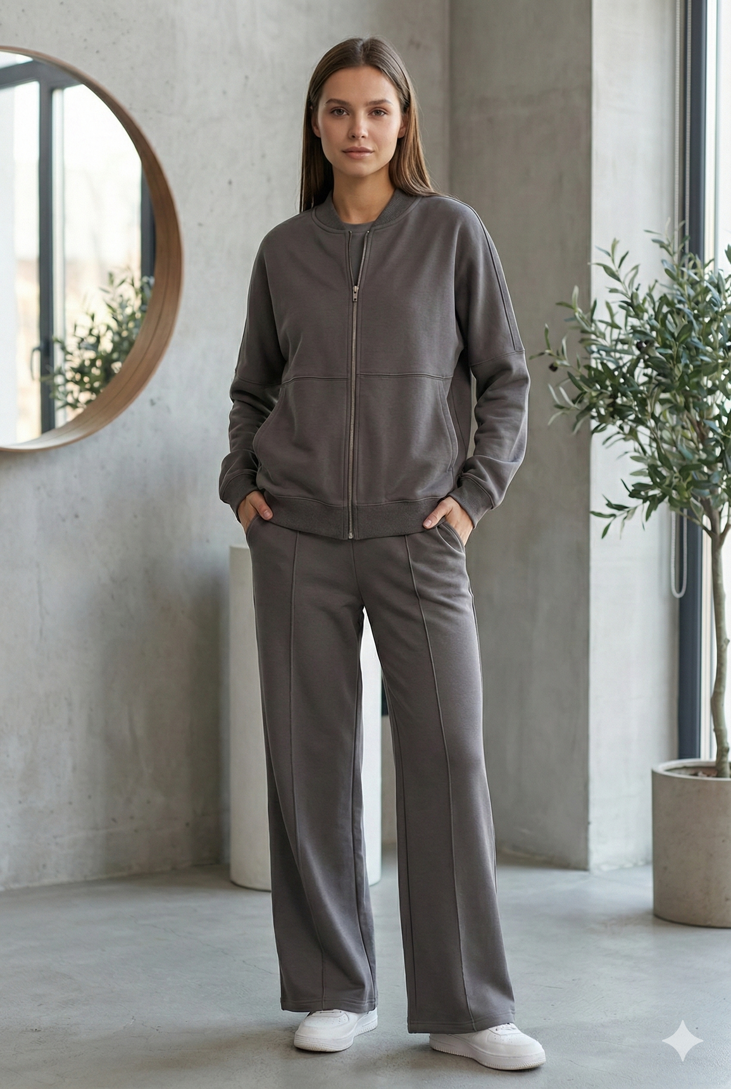 L'Ensemble City Comfort | Bomber Zippé & Pantalon Fluide en Coton