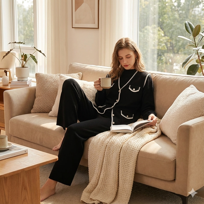 Cardigan Long Bohème Chic à Motifs Géométriques