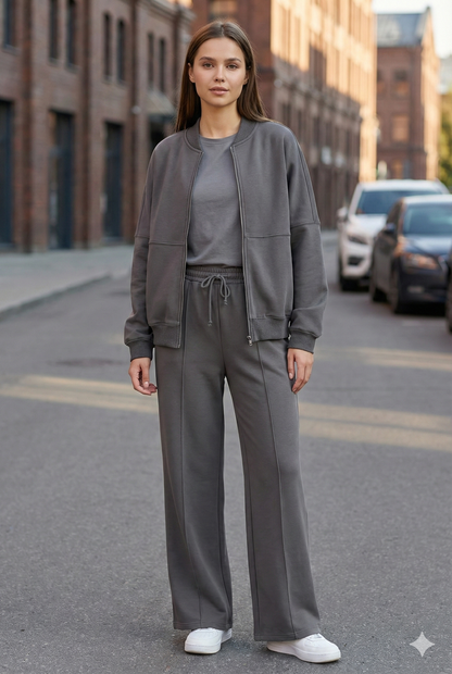 L'Ensemble City Comfort | Bomber Zippé & Pantalon Fluide en Coton