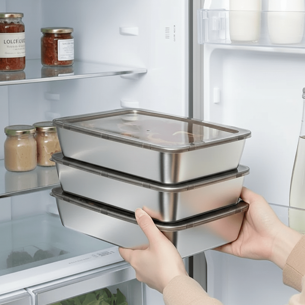 Lonchera de acero inoxidable con sello para frescura y sabor - Fioriscas