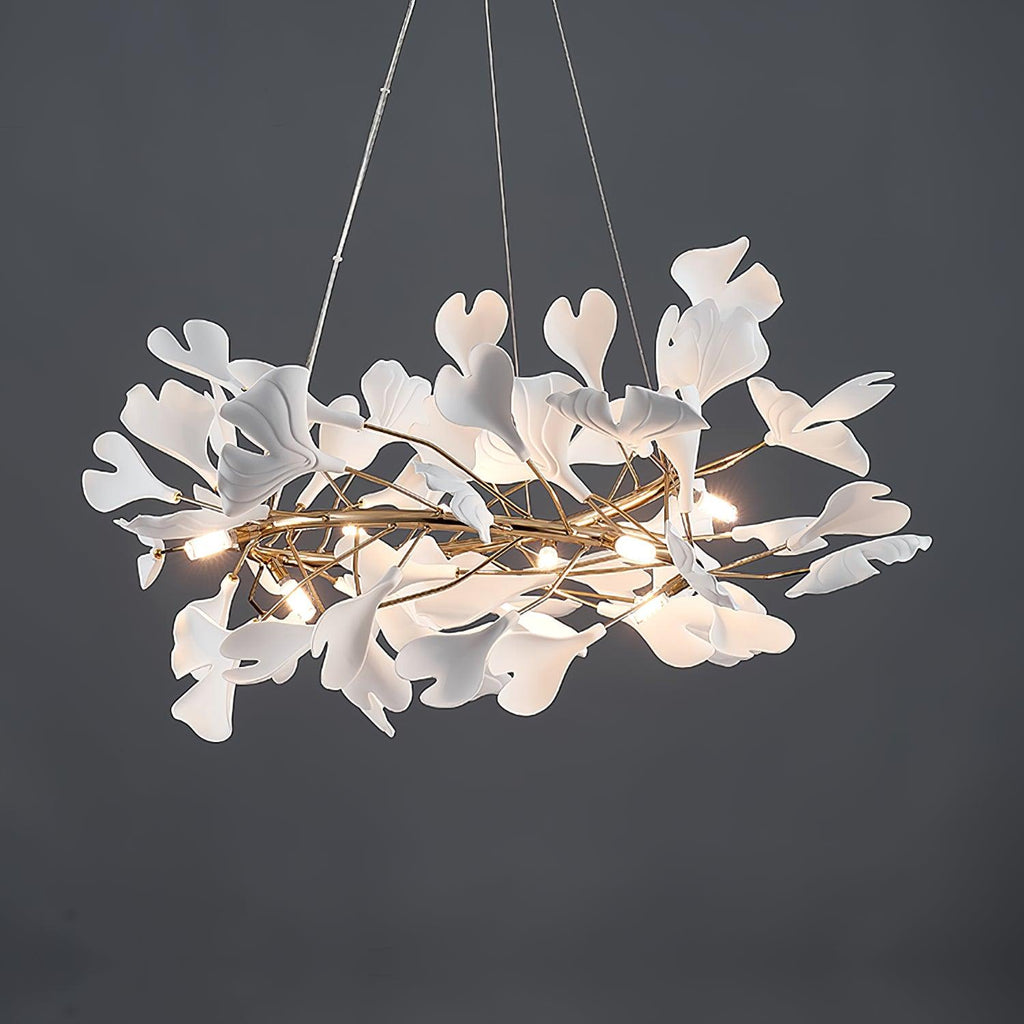Olivia Modern Golden LED Chandelier Ceramic | Fioriscas