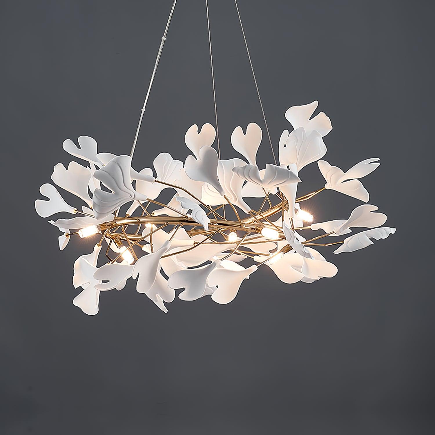 Olivia Modern Golden LED Chandelier Ceramic | Fioriscas