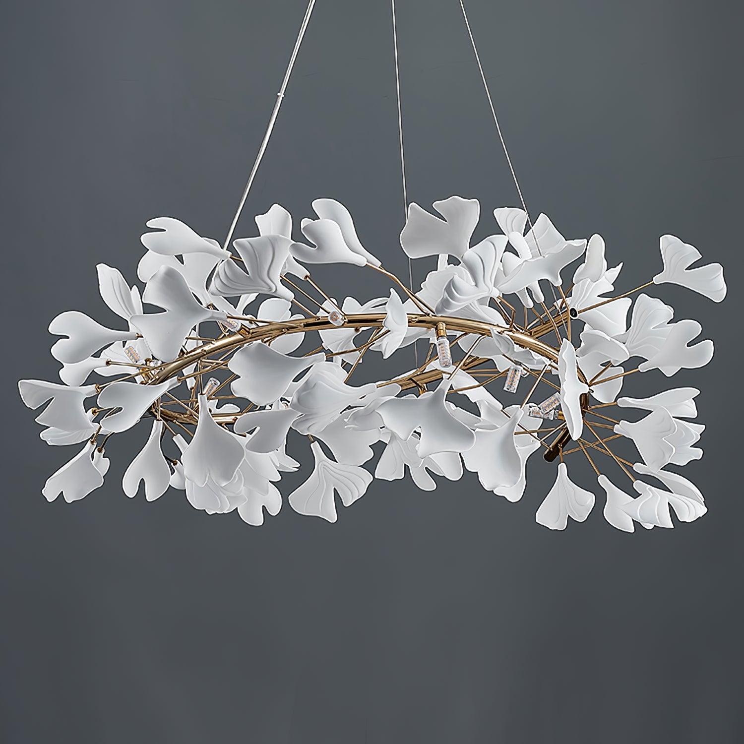 Olivia Modern Golden LED Chandelier Ceramic | Fioriscas