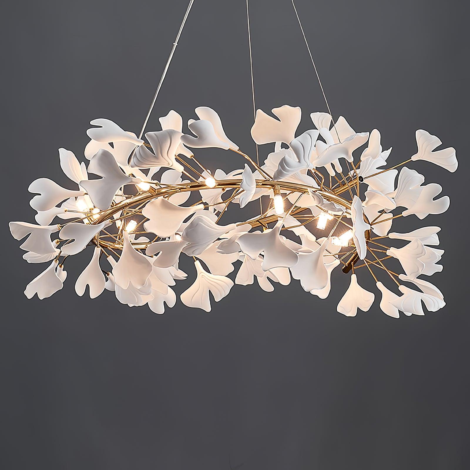 Olivia Modern Golden LED Chandelier Ceramic | Fioriscas