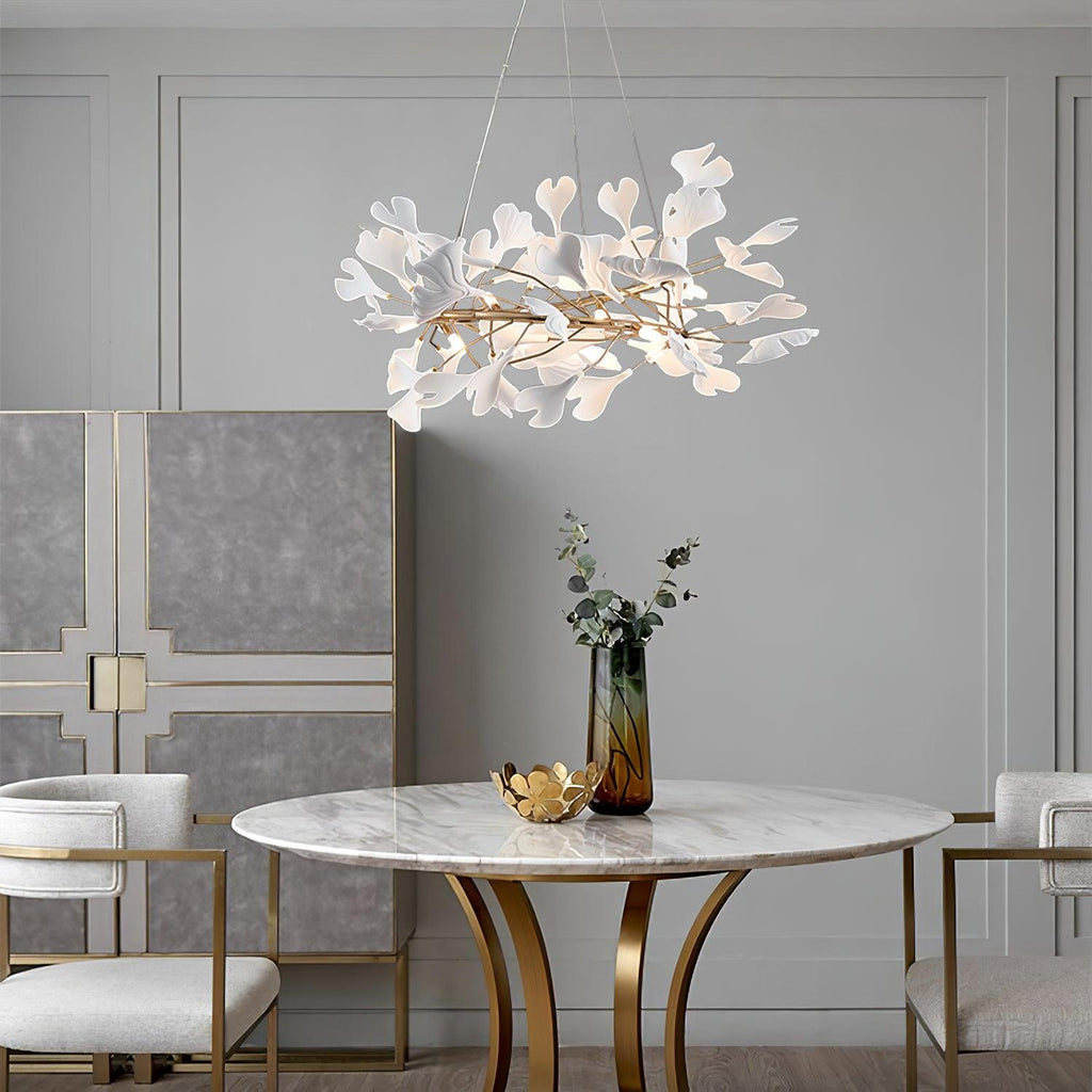Olivia Modern Golden LED Chandelier Ceramic | Fioriscas