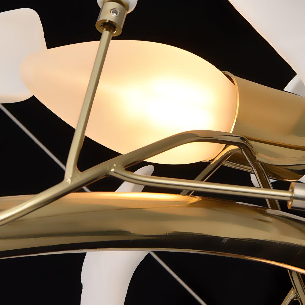 Olivia Modern Gold Staircase Chandelier, Metal & Ceramic | Fioriscas