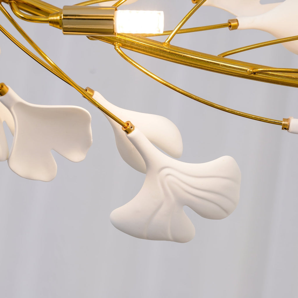 Olivia Modern Golden LED Chandelier Ceramic | Fioriscas