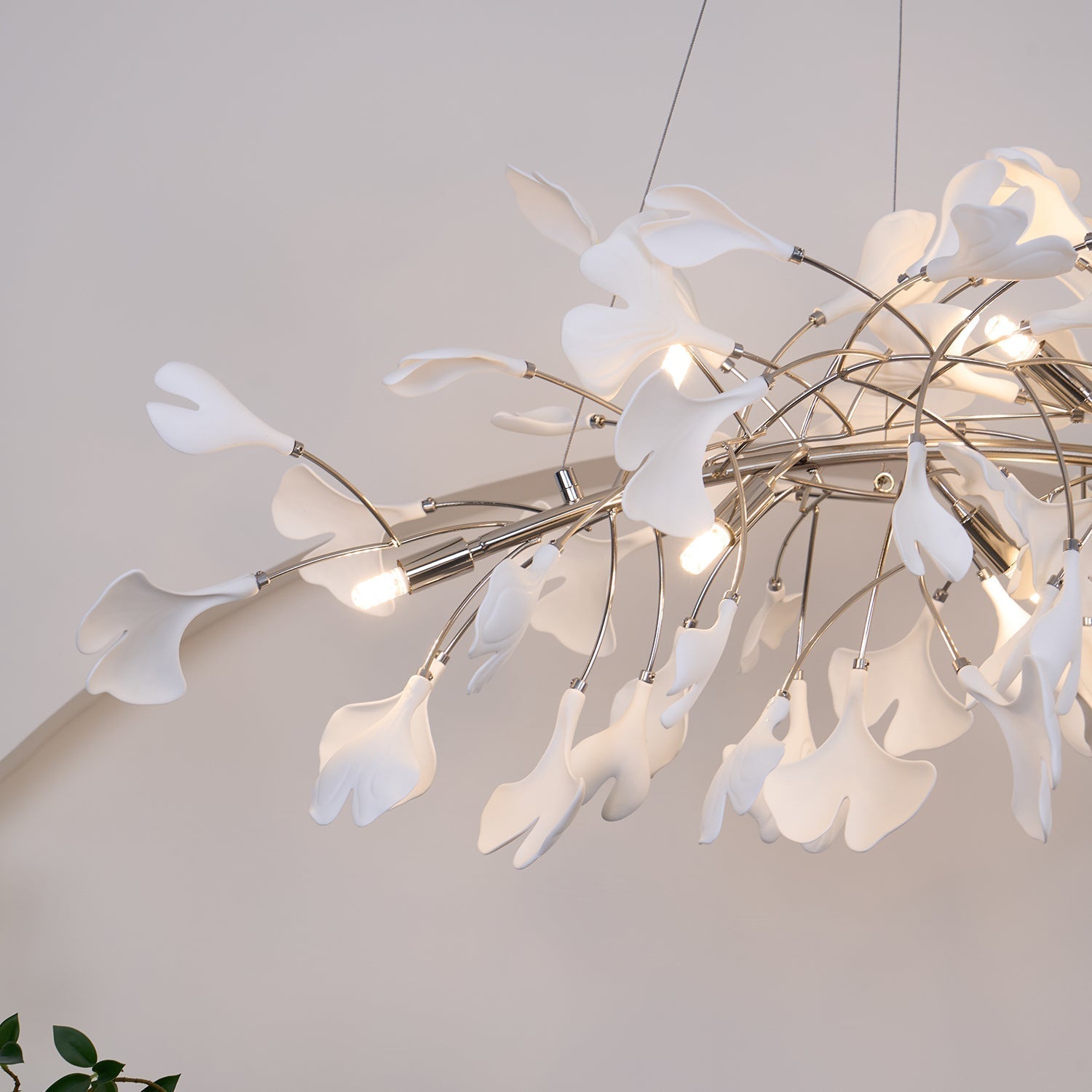 Arux Gingko Chandelier Art Deco Bent Downwards | Fioriscas
