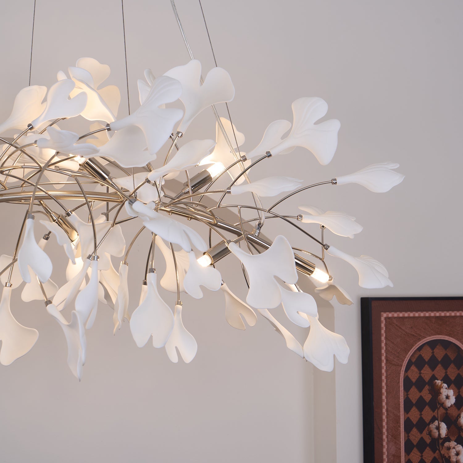 Arux Gingko Chandelier Art Deco Bent Downwards | Fioriscas