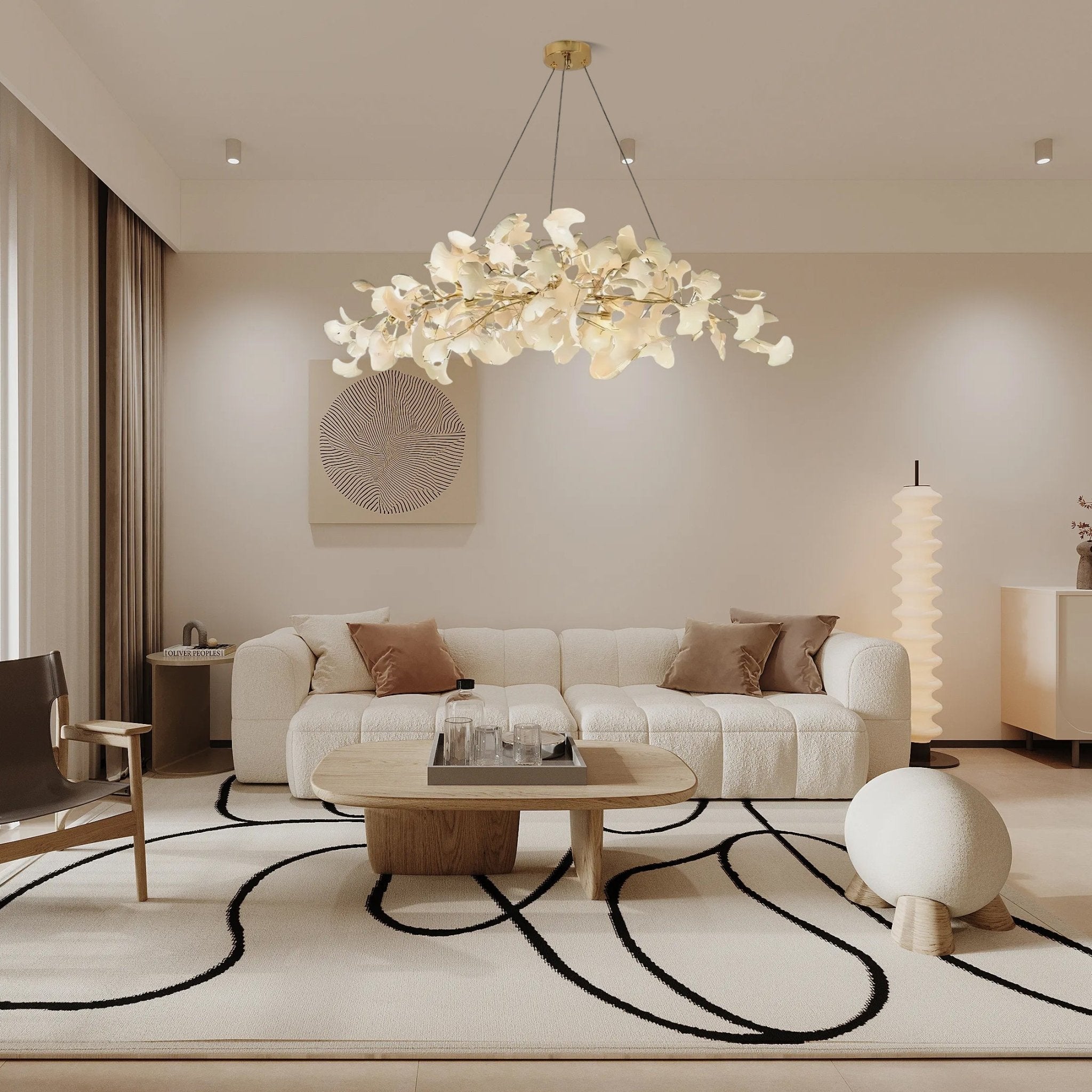Arux Gingko Chandelier Art Deco Bent Downwards | Fioriscas