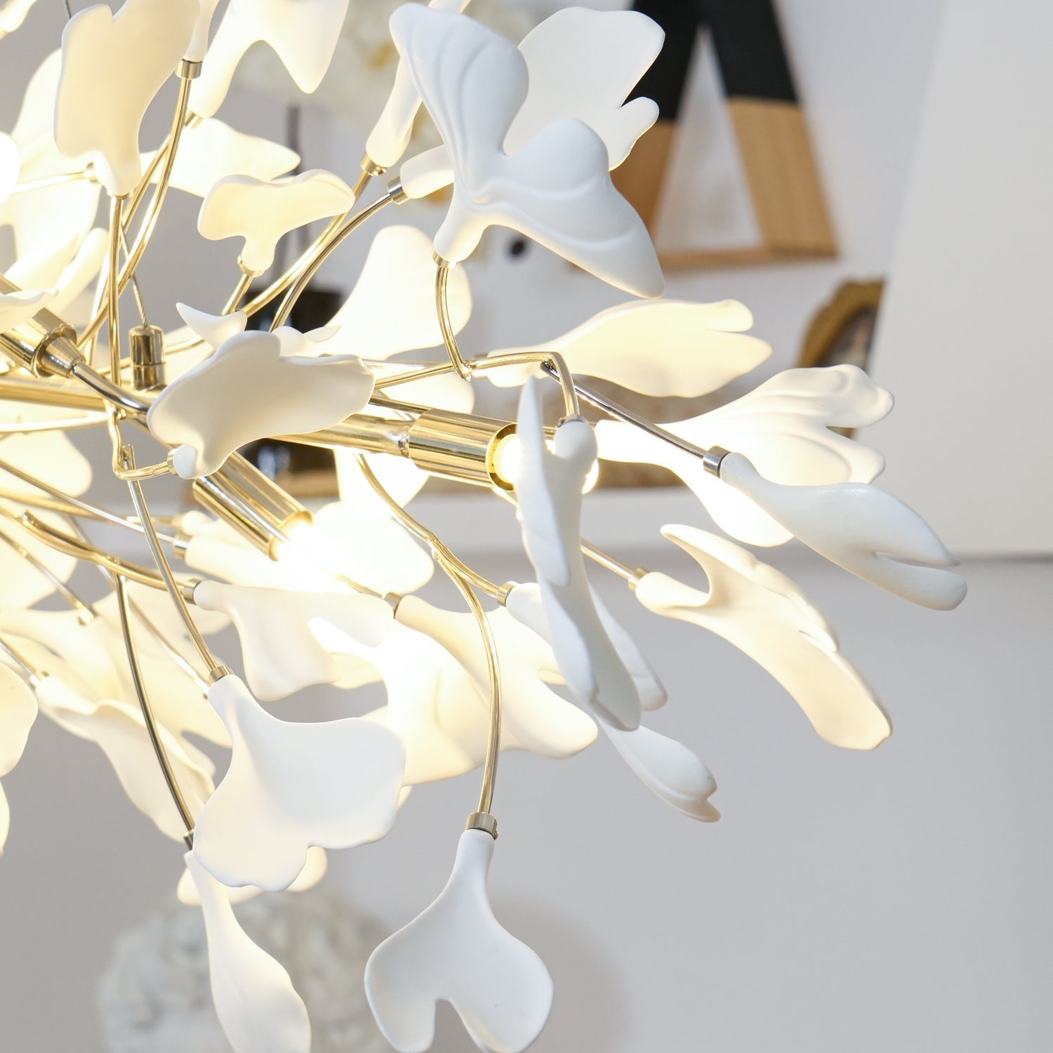 Arux Gingko Chandelier Art Deco Bent Downwards | Fioriscas