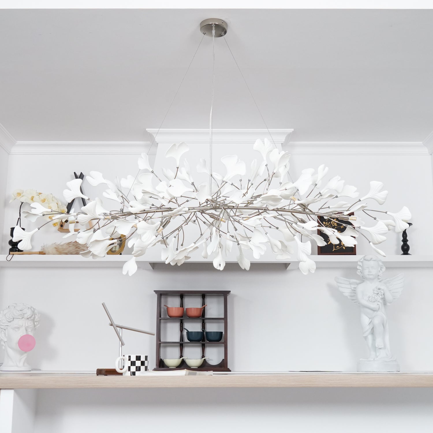 Arux Gingko Chandelier Art Deco Bent Downwards | Fioriscas