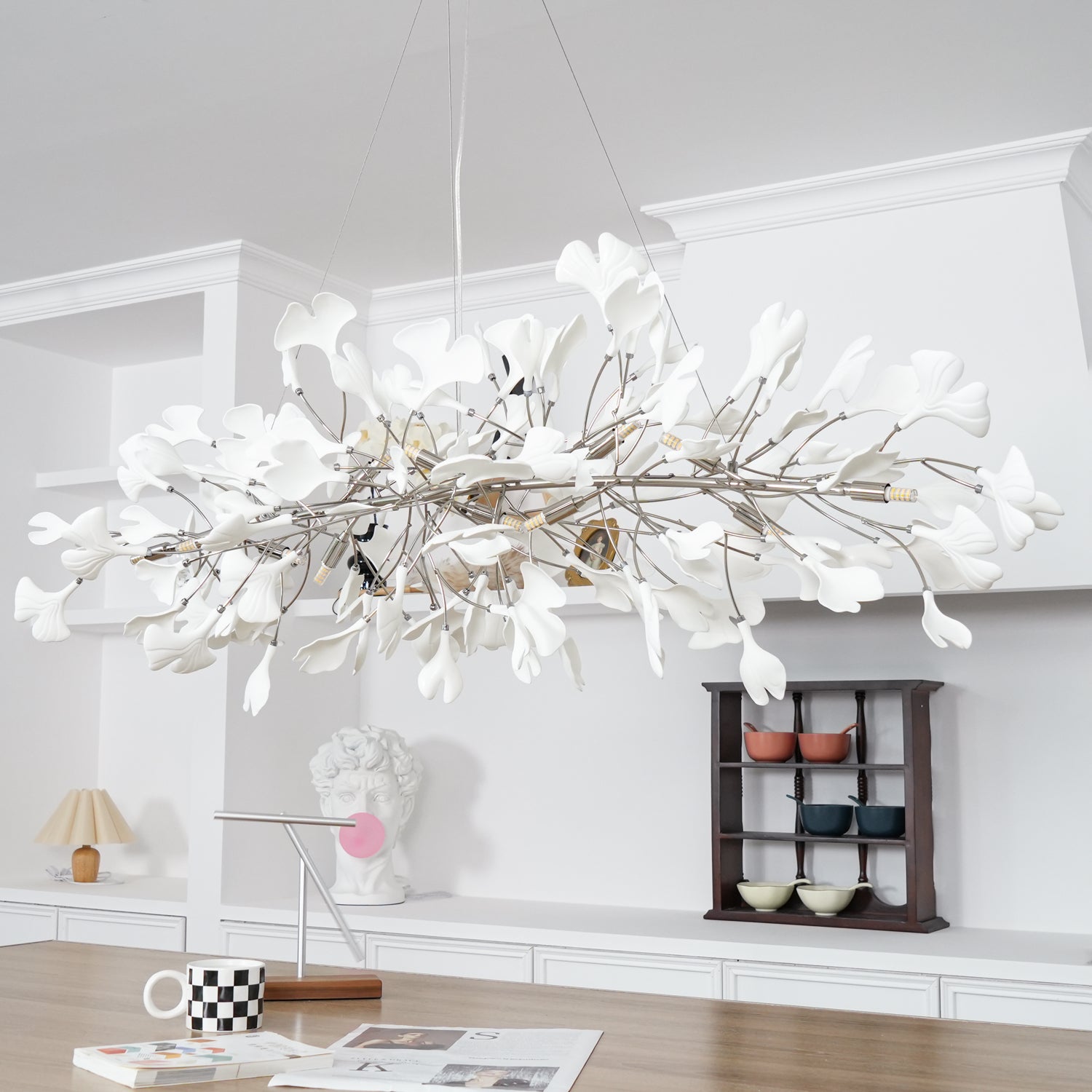 Arux Gingko Chandelier Art Deco Bent Downwards | Fioriscas