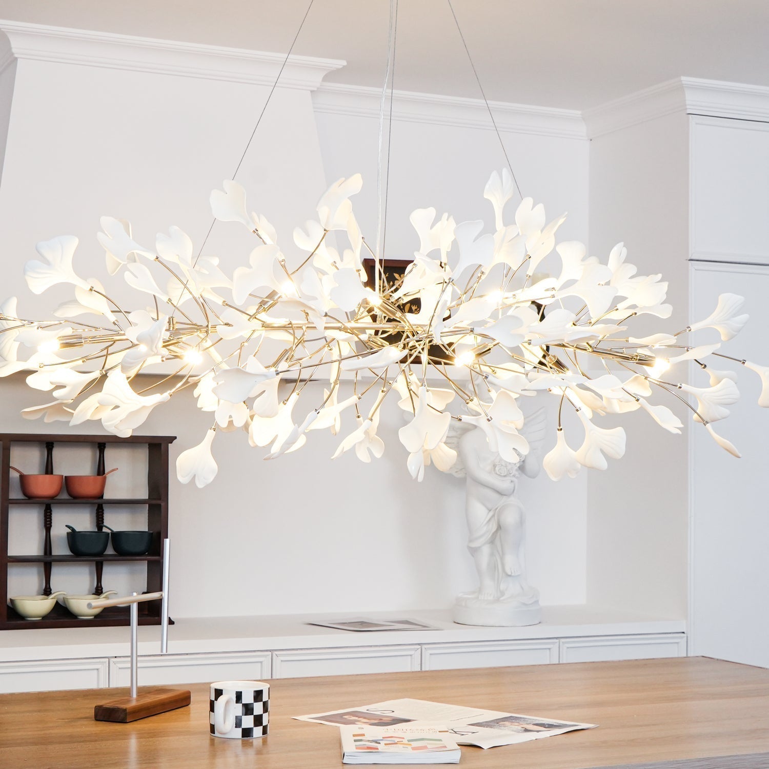 Arux Gingko Chandelier Art Deco Bent Downwards | Fioriscas