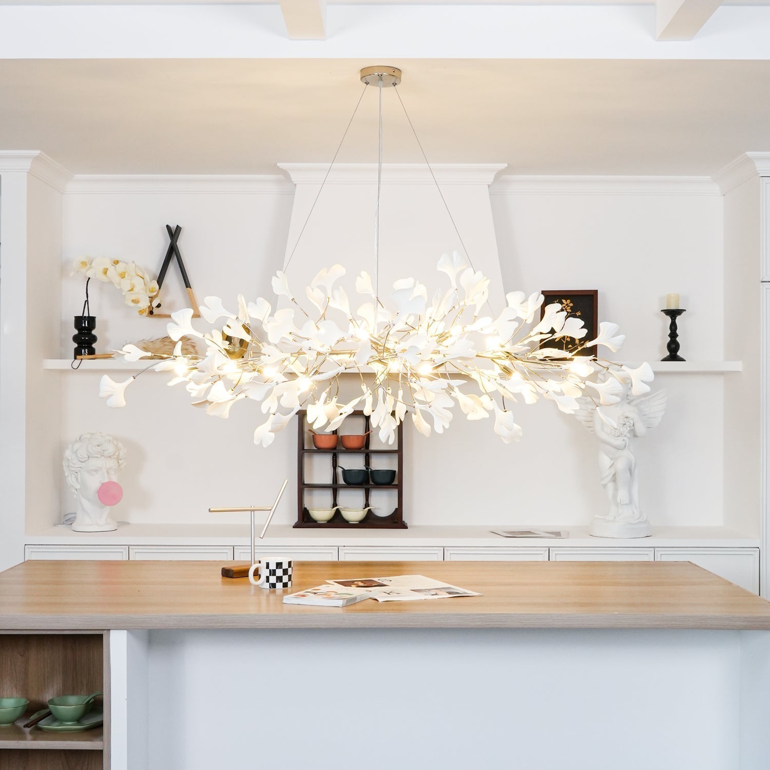 Arux Gingko Chandelier Art Deco Bent Downwards | Fioriscas