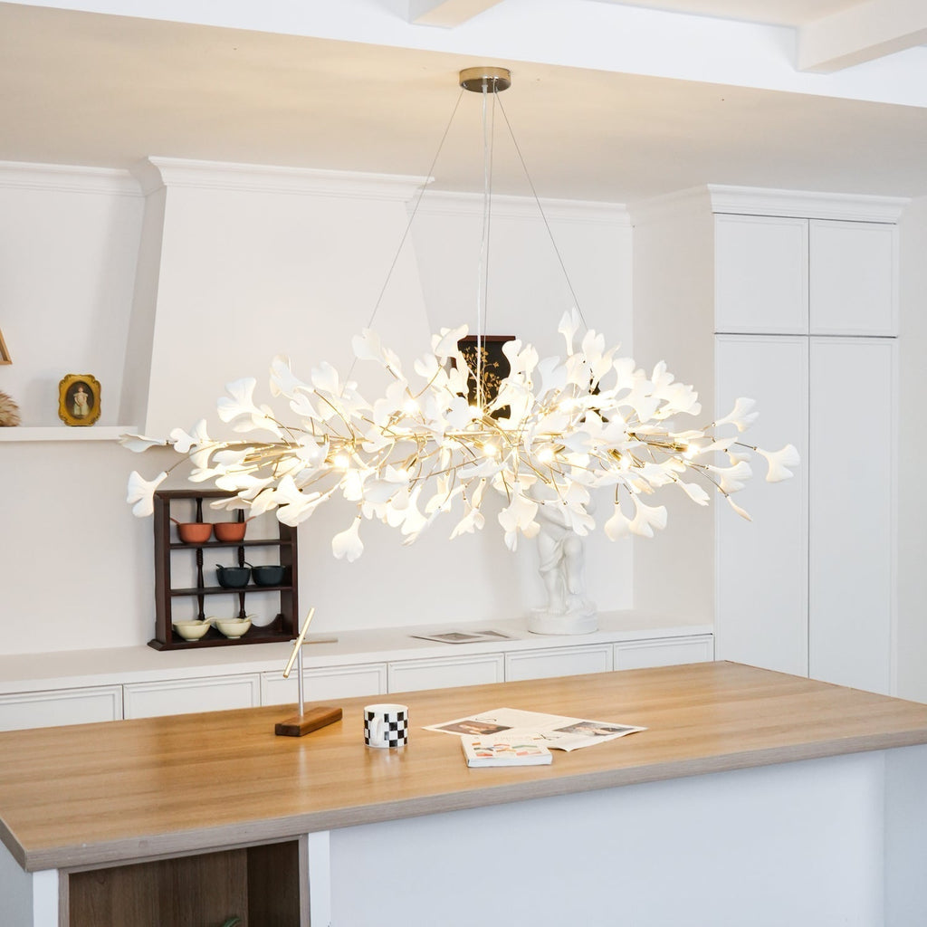 Arux Gingko Chandelier Art Deco Bent Downwards | Fioriscas