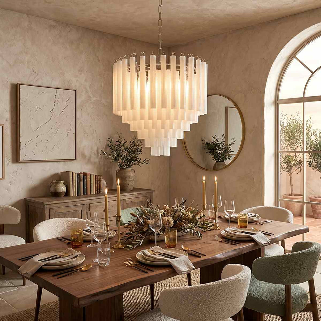 Lumara Iron Chrome Chandelier For Warm Living Room Glow
