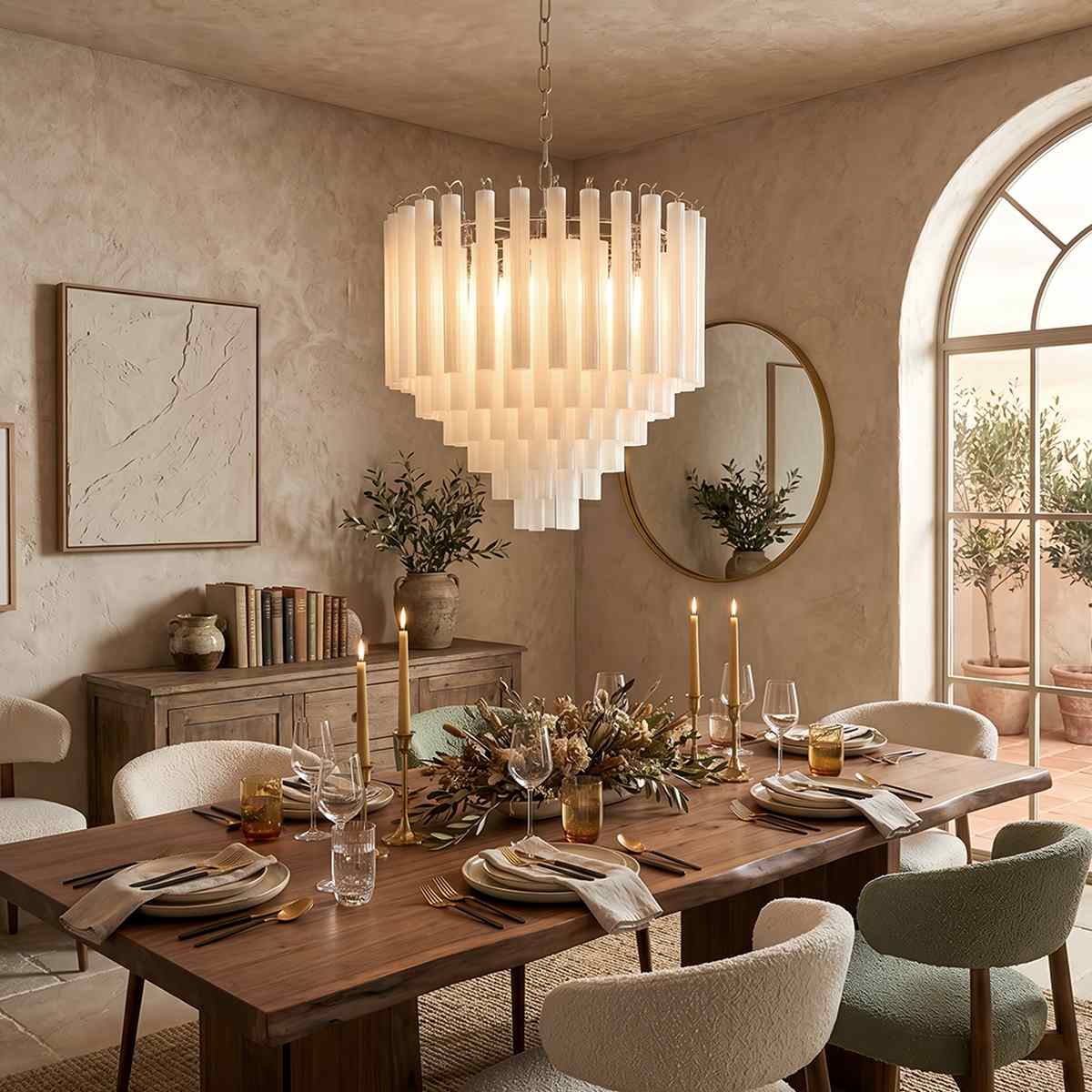 Lumara Iron Chrome Chandelier For Warm Living Room Glow
