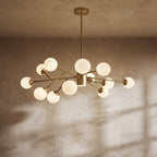 Lampadario Arcadia Luxe in finitura alluminio oro o nero per un'atmosfera accogliente