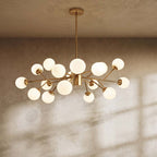 Lampadario Arcadia Luxe in finitura alluminio oro o nero per un'atmosfera accogliente