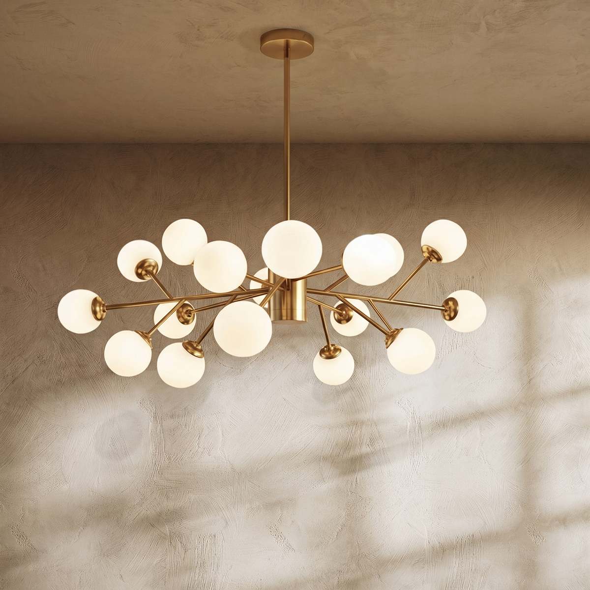 Arcadia Luxe Chandelier In Gold Or Black Aluminum Finish For Cozy Ambience
