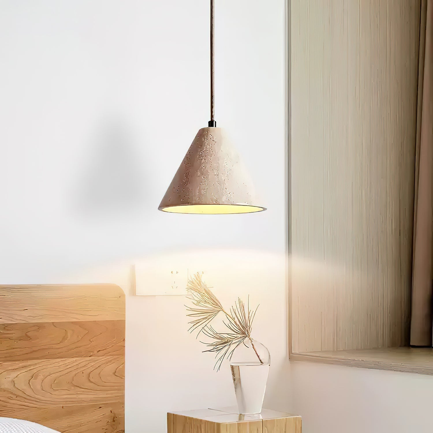 Cezoriel Conical Travertine Pendant Light | Fioriscas