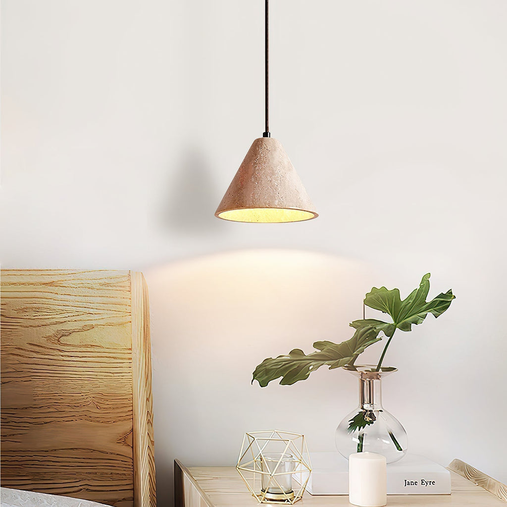 Cezoriel Conical Travertine Pendant Light | Fioriscas