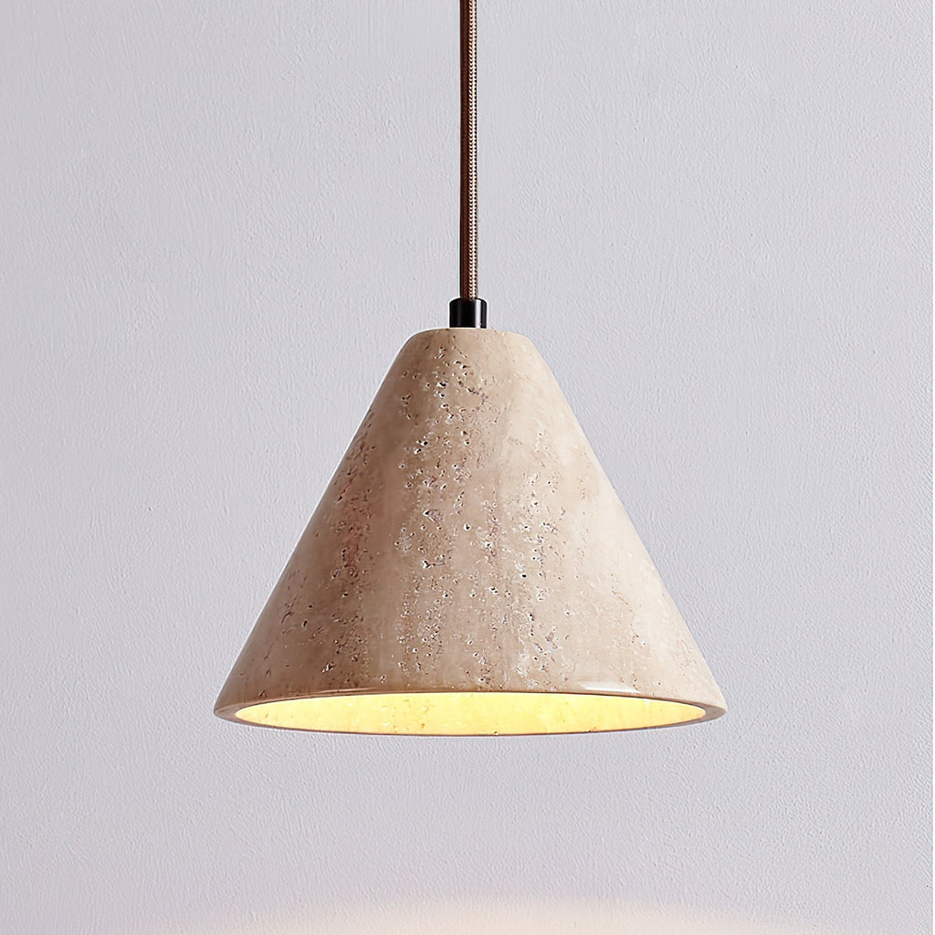 Cezoriel Conical Travertine Pendant Light | Fioriscas