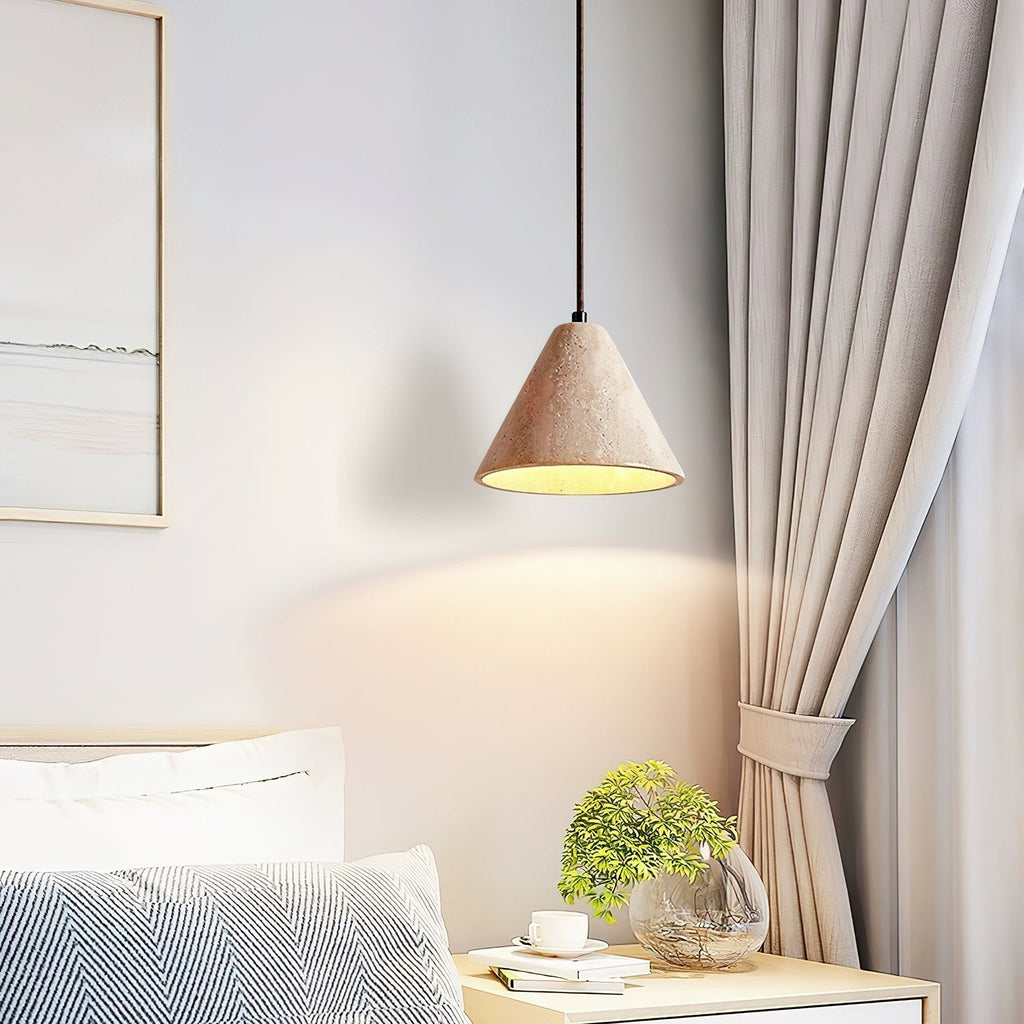Cezoriel Conical Travertine Pendant Light | Fioriscas