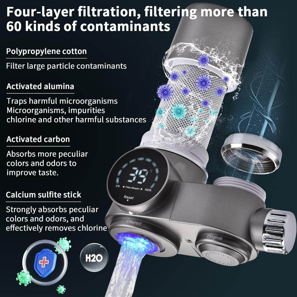 ClearView Faucet Water Filter With LED Display For Kitchen Tap Water