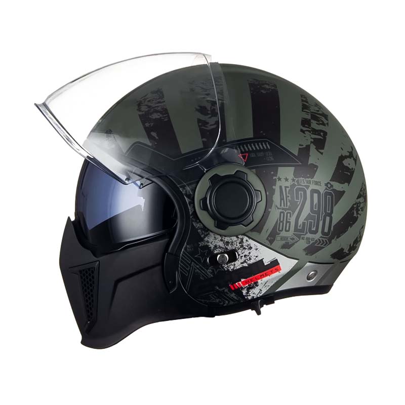 Modulární motocyklová přilba AstraGuard, dvojitý visor, certifikace ECE a DOT