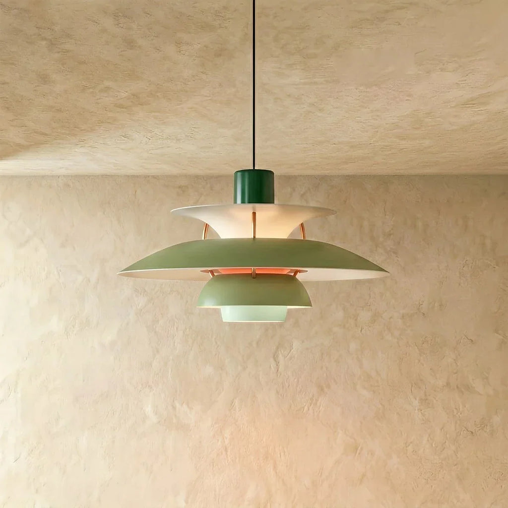 Lampada a sospensione stratificata Aurora per un'illuminazione ambientale soffusa senza abbagliamento