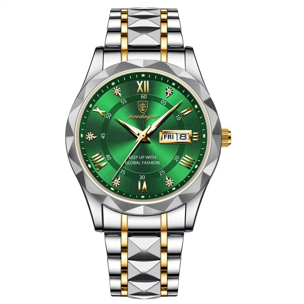 Diamond-Bezel Watch For Men, Maristel Waterproof With Glowing Dial