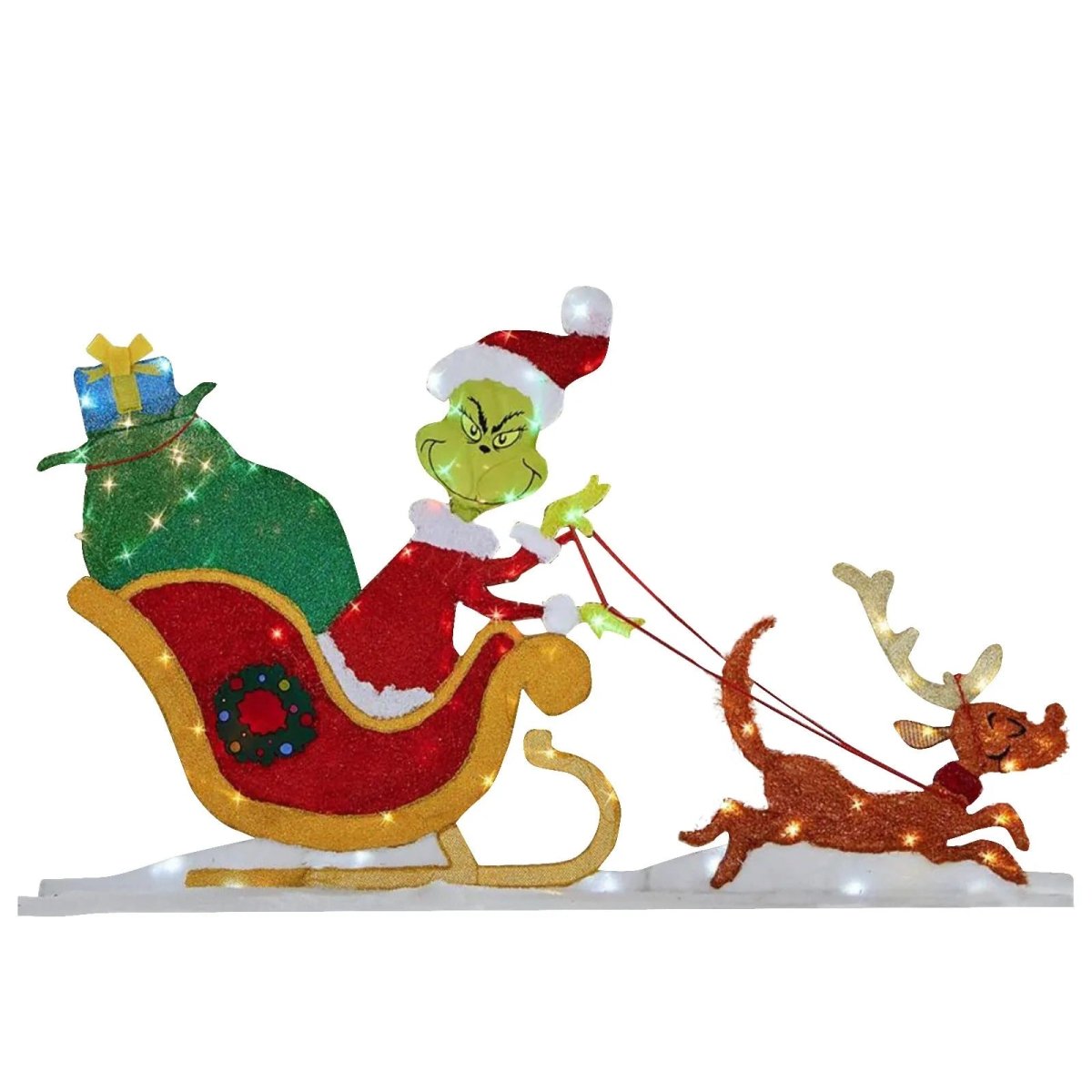 Decorazione da giardino Festive Grinch con illuminazione LED per atmosfera natalizia all'aperto - Fioriscas