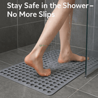 שטיחון מקלחת HydraSafe נגד החלקה, אחיזה באמצעות כוסות יניקה, עמיד בפני עובש