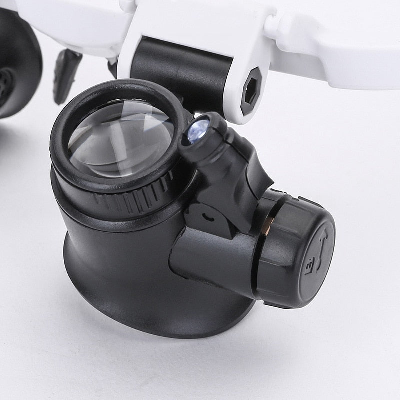 ClariVue LED Magnifier Glasses With 8x-23x Zoom And Brightness Control