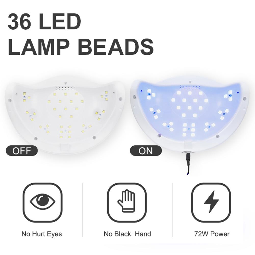 LumaPro 72W UV-LED-Nageltrockner, LCD-Timer mit Infrarot-Autosensor