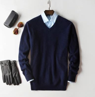 Camisola de caxemira Elarin para homem, de gola redonda ou em V, 7 cores