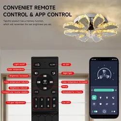 Ceiling Fan, Fold-Away Blades and Dimmable LED Light, Lunera Smart 6-Speed