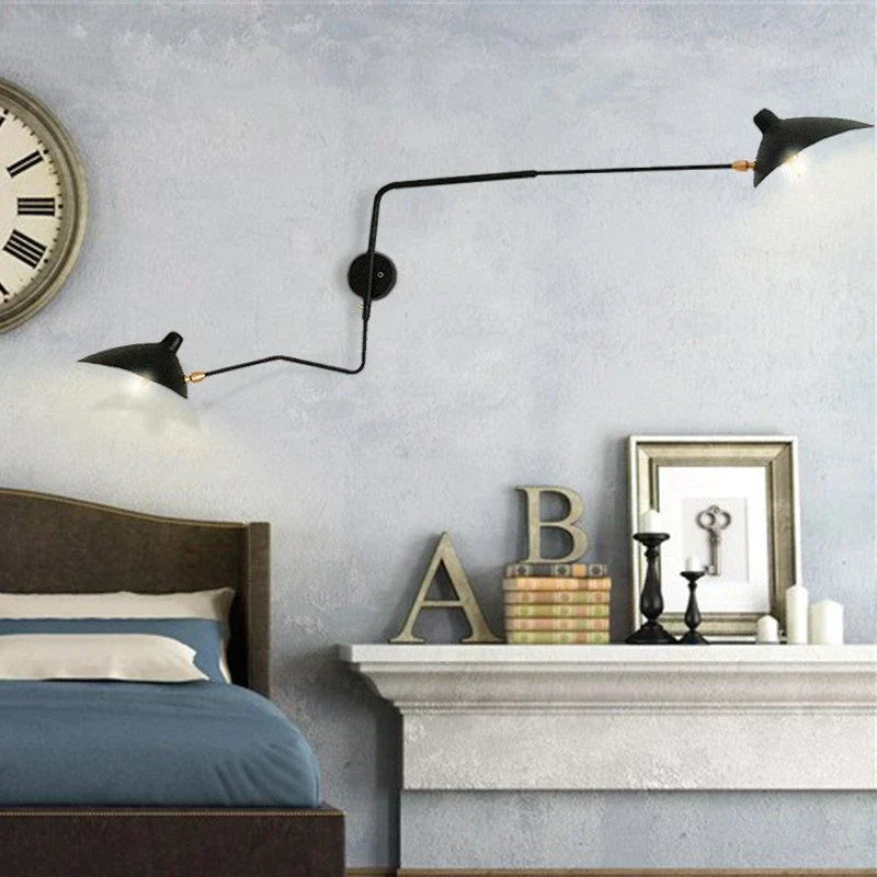 LumiArc Duo Wall Sconce With 1 Or 2 Rotating Arms, Matte Black