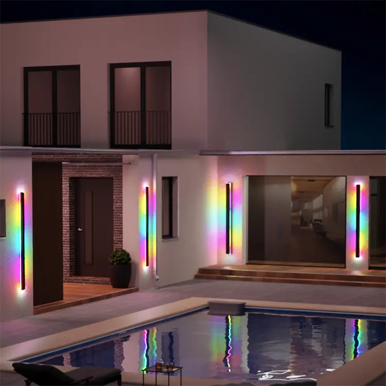 LumaHaven – ścienna lampa LED RGB do użytku wewnątrz i na zewnątrz, wodoodporna, IP65