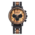 TimberLuxe Holzuhr für Herren mit Gravur, 3 ATM wasserdicht