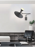 NovaSwing Wall Lamp, Swing-Arm Reach, Plug-In With Frosted Shade