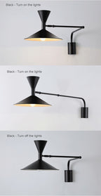 NovaSwing Wall Lamp, Swing-Arm Reach, Plug-In With Frosted Shade