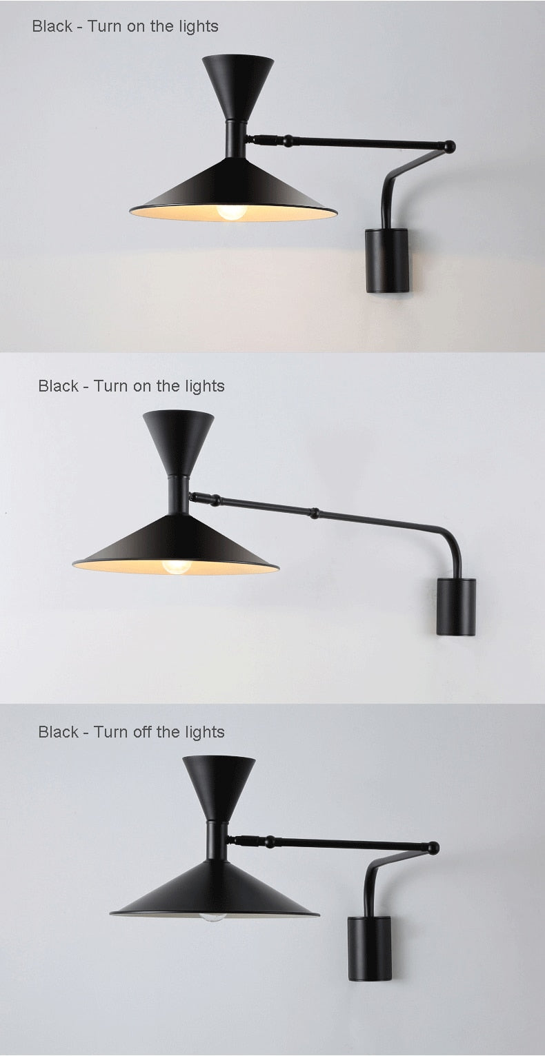 NovaSwing Wall Lamp, Swing-Arm Reach, Plug-In With Frosted Shade