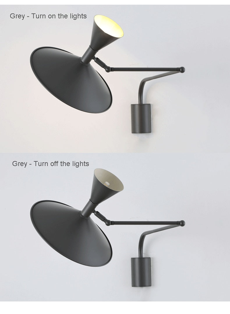 NovaSwing Wall Lamp, Swing-Arm Reach, Plug-In With Frosted Shade